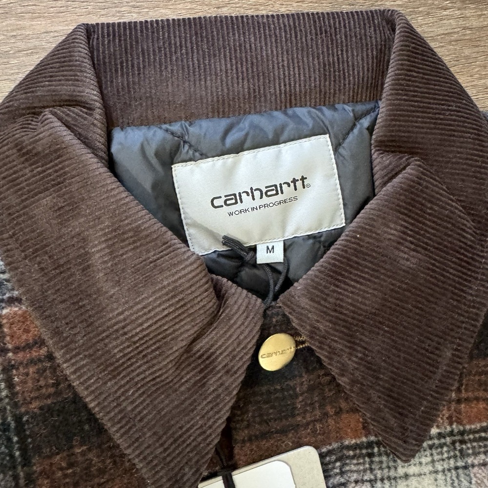 Carhartt‎ WIP Highland Jacket Work In Progress Tan Plaid Men's Sz M NWT - Picture 4 of 10